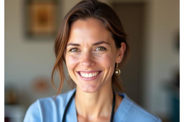 Anna Mayer, Leitende Podologin, lächelt freundlich.